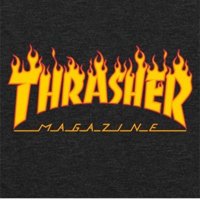 3. Thrasher Magazine Girl Flame Logo Racerback Schwarzes Damen-T-Shirt