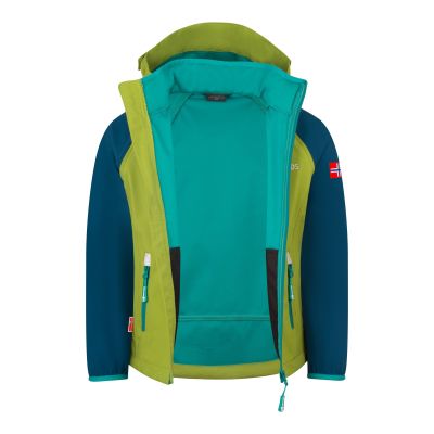 3. Trollkids Rondane Zip-Off XT Softshelljacke birnengrün/Madeira-Blau/Meeresgrün (819-360)