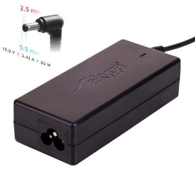 Akyga AK-ND-01 Netzteil für Acer, Asus, BenQ, DELL, Fujitsu-Siemens, HP, IBM, Lenovo, Toshiba Notebooks (19 V; 3,42 A; 65 W; 5,5 mm x 2,5 mm)