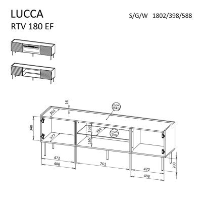 4. TV-Schrank EF LUCCA 180x40x59 weiß