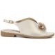 Damen-Sandalen aus flachem Leder mit Kristallen, Gold, S.Barski 61-6004