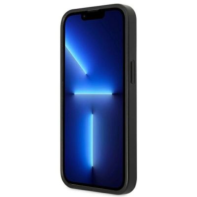 5. Guess Saffiano 4G Small Metal Logo Case für iPhone 13 Pro / 13 6.1" - Schwarz