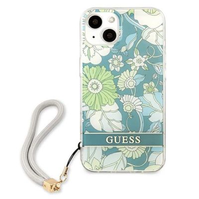 3. Guess GUHCP13MHFLSN iPhone 13 6.1" grün/grüne Hardcase Flower Strap