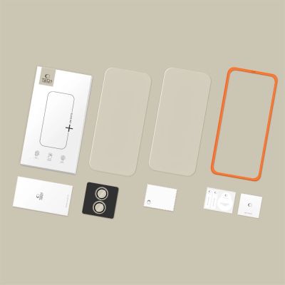 8. Tech-Protect Easy Set+ 3er-Pack Panzerglas für iPhone 17 - transparent