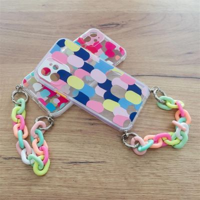 8. Color Chain Case Gel flexible elastische Hülle mit Kettenanhänger für Samsung Galaxy A72 4G mehrfarbig (4)