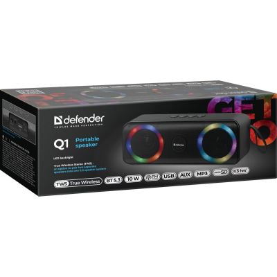 7. DEFENDER BEATBOX 20 Bluetooth-Lautsprecher 20W Licht/BT/Mikrofon/FM/USB/TF