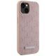 4. Karl Lagerfeld Leder-Monogramm-Metalllogo MagSafe iPhone 15 Hülle - Rosa