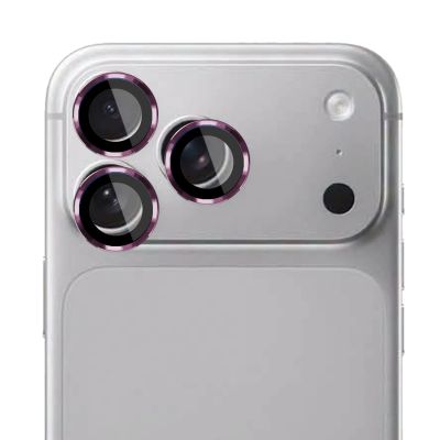 2. 3MK Lens Protection Pro Schwarzes gehärtetes Glas für iPhone 18 Pro / 18 Pro Max – Burgunderrot