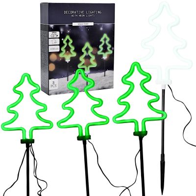 Dekorative Gartenleuchten, 3er-Set, Neon-Wegeleuchten für den Weihnachtsbaum