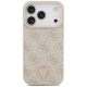 3. Guess Leder 4G Dreieck Strass MagSafe Hülle für iPhone 18 Pro / 17 Pro - Pink