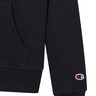 5. Champion Damen-Kapuzenpullover mit durchgehendem Reißverschluss, Schwarz, 118406 KK001