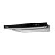 2. Teleskop-Unterbauhaube AKPO WK-7 LIGHT GLASS 50 INOX SCHWARZ (500 mm; Farbe Inox, Front aus schwarzem Glas)