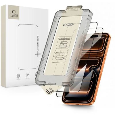 9. Tech-Protect Quick Set+ 2er-Pack Panzerglas für iPhone 17 Pro Max - Schwarz