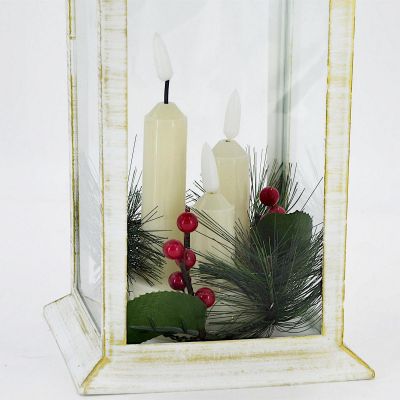 3. LED-Adventslaterne, 30 cm, 3 Kerzen, weiß