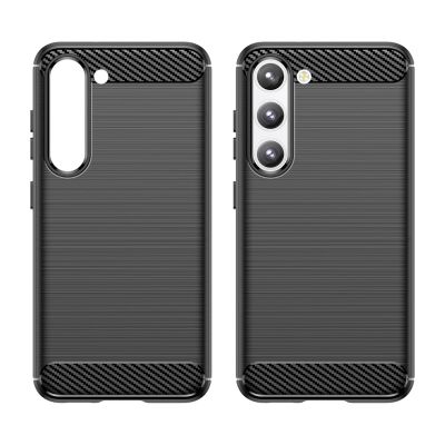 8. Carbon Case Hülle für Samsung Galaxy S23+ flexibles Silikon Carbon Cover schwarz