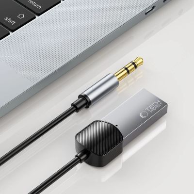 3. Tech-Protect UltraBoost Audio-Miniklinke 3,5 mm (männlich) / Bluetooth-Adapter – Grau