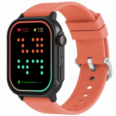 3. Gravity GT15-3 Smartwatch, rotes Silikonarmband + schwarzes Armband