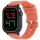 3. Gravity GT15-3 Smartwatch, rotes Silikonarmband + schwarzes Armband
