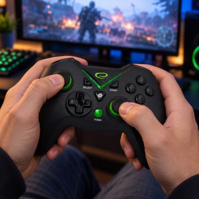 14. Esperanza EGG112K Wireless Gamepad (PC, PS3, Xbox One; schwarz, grün)