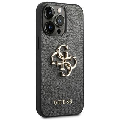 4. Guess 4G Big Metal Logo Case für iPhone 14 Pro - Grau