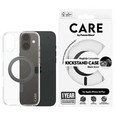 CARE by PanzerGlass Feature Kickstand Case iPhone 16 Plus 6,7" schwarz/schwarz MagSafe 1323