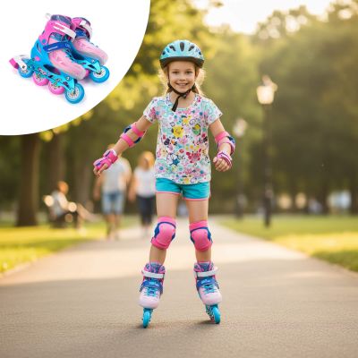 9. Meteor Rollschuhe S 30-33 Loky Pink/Blau