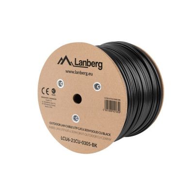 5. Lanberg LCU6-21CU-0305-BK externes Netzwerkkabel (UTP; 305 m; Kat. 6; schwarz)
