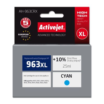 Activejet AH-963CRX Tintenpatrone (ersetzt HP 963XL 3JA27AE; Premium; 1760 Seiten; 25 ml, blau)