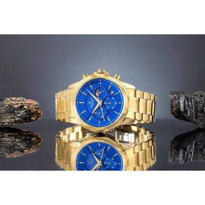6. Giewont Herrenuhr Chronograph Saphir Gold Blau GW9460-B5
