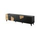 2. ETNA TV-Schrank 200x42x52 schwarz matt + Eichenholz