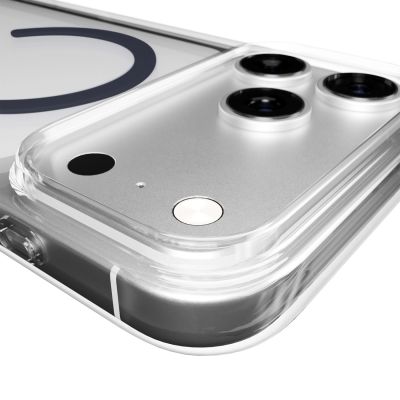 10. Puro Lite Mag TPU+PC Hülle kompatibel mit MagSafe für iPhone 17 Pro Max - Transparent mit blauem Ring
