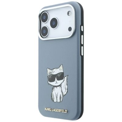 2. Karl Lagerfeld Smooth Choupette Sketch MagSafe Hülle für iPhone 18 Pro Max / 17 Pro Max – Hellblau