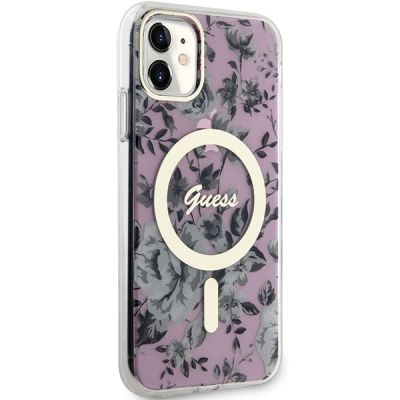 4. Guess GUHMN61HCFWSP iPhone 11 / Xr 6,1" rosa/rosa Hardcase Flower MagSafe