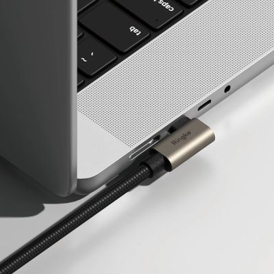 6. Ringke 3.2 Gen. 2x2 USB-C, PD 3.1 240W 2m abgewinkeltes Kabel - schwarz