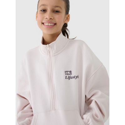 Mädchen Sweatshirt ohne Reißverschluss, ohne Kapuze 4F 4FJRSS25TSWSF2058-12S