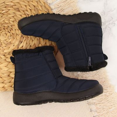 14. NEWS W EVE181B wasserdichte Schneestiefel mit Reißverschluss marineblau 