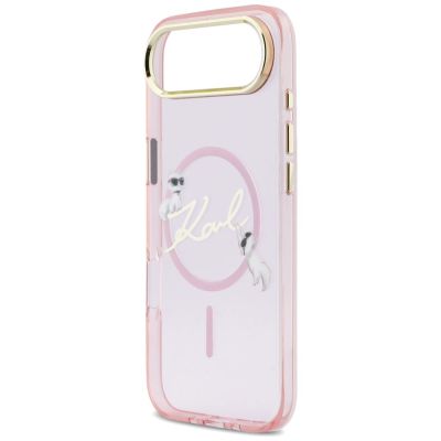 6. Karl Lagerfeld IML Choupettes Karl Script Logo MagSafe iPhone Air Hülle - Pink