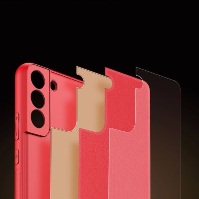 10. Dux Ducis Yolo elegante Hülle aus ökologischem Leder für Samsung Galaxy S22+ (S22 Plus) rot