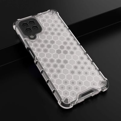 14. Honeycomb Handyhülle Schutzhülle mit TPU Rahmen für Samsung Galaxy A22 4G transparent