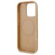 7. Karl Lagerfeld Leder-Monogramm-Metalllogo-MagSafe-Hülle für iPhone 16 Pro – Beige