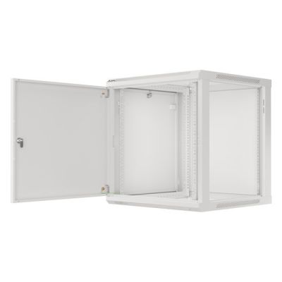 6. Wandmontierter Einbauschrank, 19" 12U 600x600, Grau, Metalltüren (zerlegt)