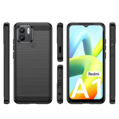 3. Carbon Case Hülle für Xiaomi Redmi A1+ flexible Silikon-Carbon-Hülle schwarz