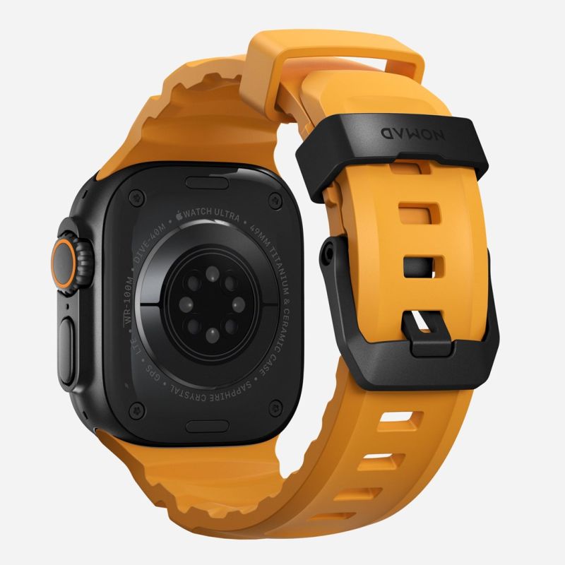 2. Nomad Rocky Point Armband, schwarzes Leder, Titan
