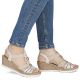 5. Bequeme beige Espadrille-Sandalen für Damen, Modell Rieker 619B2-60