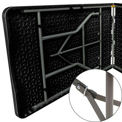 3. Zusammenklappbarer Cateringtisch (180 x 70 x 74 cm, max. 100 kg), schwarz