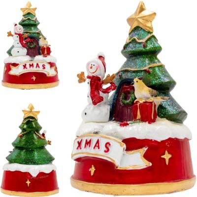 8. Schneemann spielt Weihnachtsdekoration