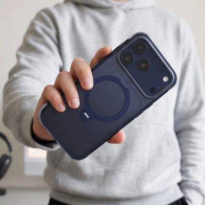 9. Tech-Protect MagAir Stand MagSafe CC Hülle für iPhone 18 Pro Max / 17 Pro Max – Mattes Marineblau