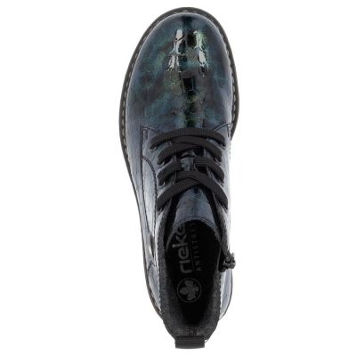 21. Damen-Lackstiefeletten in grüner Kroko-Optik Rieker 71205-90