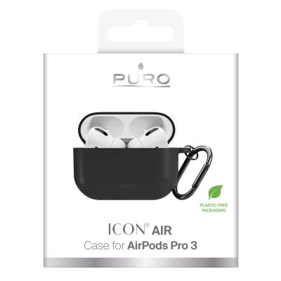 6. Puro Icon Hülle für AirPods Pro 3 – Schwarz