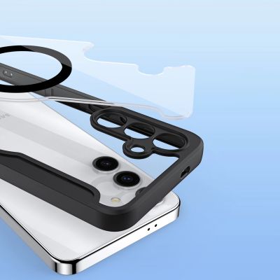 10. Dux Ducis Skin X Pro Hülle für Samsung S24+ mit Magnetring und Klappe – Schwarz